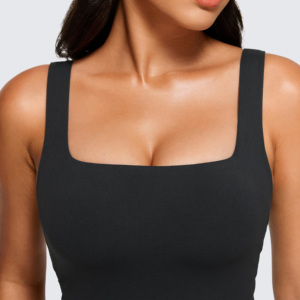 Top Deportivo Corto para Mujer, Talla XL, Elástico, Ajustado, Compresivo, con Diseño a Cuadros, Ecológico, de Secado Rápido y Transpirable, para Gimnasio, Running y Yoga - Product Image 3