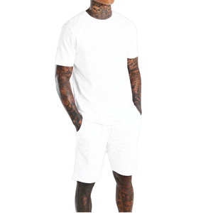 NeverStatic 2025 Ensemble d'été pour hommes Jogger Polyester Motif imprimé Ourlet effiloché High Street Style America Trendy Bermuda Shorts - Product Image 3