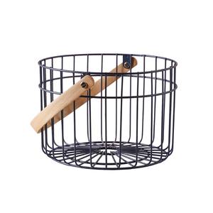 Venta caliente Fabricante en India a precio al por mayor Cocina Sala de estar Forma de taza de metal Cesta de frutas de alambre Color negro para uso doméstico - Product Image 5