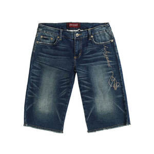 Bedazzled Jean Shorts Dark Wash Denim Shorts Vintage Deadstock Inspiré Logo personnalisé et approvisionnement d'usine OEM - Product Image 1