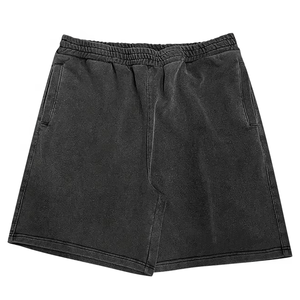 Pantalones cortos de lavado ácido transpirables de servicio OEM de peso pesado para hombres Pantalones cortos de cintura con cordón de último diseño para hombres - Product Image 1