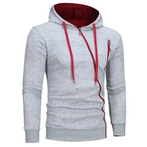 Último diseño personalizado nuevo estilo de moda básicos cremallera manga larga invierno 100% algodón transpirable hombres sudaderas con capucha 300g - Product Image 1