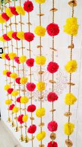 Corde artificielle de jasmin avec décor central de fleur de Lotus cordes à la main Toran tenture murale porte décor suspendu, pièce maîtresse - Product Image 3