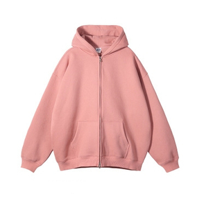 Sweat à capuche streetwear décontracté épais, vintage, zippé, tricoté de haute qualité, imprimé numériquement, hiver, 100 % coton - Product Image 2