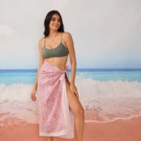 Sarong en pur coton imprimé à motifs floraux pour femmes indiennes, grande couverture de maillot de bain pour bikini, écharpe, style maillot de bain
