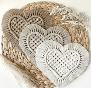 Sous-verres en coton macramé en gros, décoration bohème faite à la main, sets de table en coton, style bohème, décoration intérieure avec corde - Product Image 1