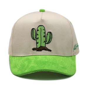 Gorra de Béisbol de Cinco Paneles de Alta Calidad con Logotipo Bordado Personalizado en Dos Tonos y Visera de Gamuza al por Mayor - Product Image 2