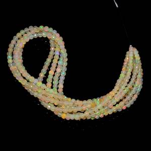 Perles de pierres précieuses rondes à facettes en opale éthiopienne de feu jaune naturel 4-5mm perles de feu Welo pour la fabrication de bijoux en opale taux de vrac - Product Image 3