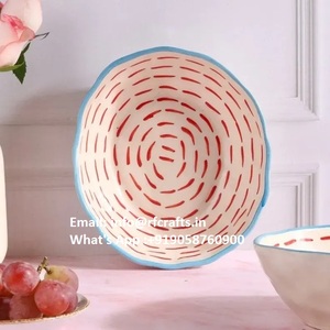 ชามเซรามิกทำด้วยมือเคลือบเสร็จเหมาะสำหรับซุปสลัดข้าวและก๋วยเตี๋ยวปราศจากตะกั่วคุณภาพเกรดอาหาร - Product Image 1