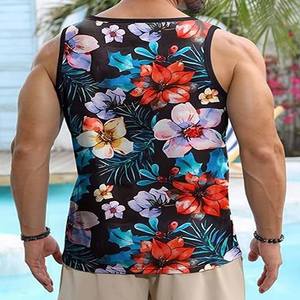 เสื้อกล้ามฟิตเนสไซส์ใหญ่พิเศษสำหรับผู้ชาย, เสื้อกล้ามใส่เล่นกีฬาลำลองขนาด180กรัมแขนกุดทำจากโพลีเอสเตอร์พิมพ์ลาย - Product Image 6