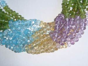 Pierre naturelle en vrac, prix de gros, pierre ronde à facettes découpée à la main, taille de 3.5 à 4mm, longueur de 13 pouces, fabrication de bijoux - Product Image 2