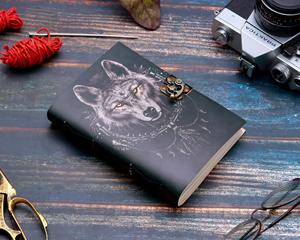 Journal personnalisé en cuir pleine fleur A5 fait à la main Journal en papier coton imprimé UV AgateLeather pour les mariages Diwali Occasions - Product Image 1