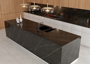 Plans de travail personnalisés pour cuisines et salles de bain en quartz Calacatta, comptoirs en pierre naturelle Carrara Calacata préfabriqués coupés sur mesure pour projets hôteliers - Product Image 1