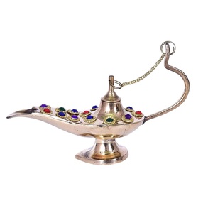 Lámpara de Aladino de latón antiguo Lámpara de Aladino de latón pulido liso Lámpara mágica Accesorios de vajilla para decoración. - Product Image 4