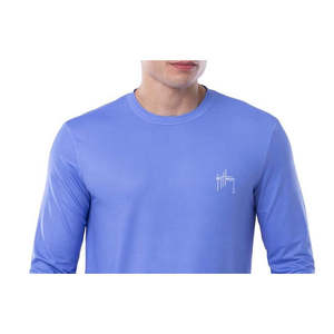 Maglietta a maniche lunghe da uomo Guy Harvey, taglia L, blu, traspirante, protezione solare UPF 50, con logo grafico - Product Image 2