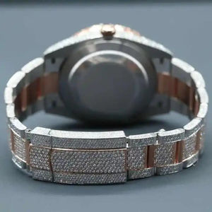 Reloj mecánico analógico de lujo clásico, banda de acero inoxidable resistente al agua, reloj de diseño de moda elegante con diamantes cultivados en laboratorio - Product Image 4