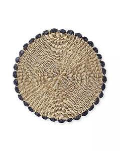 <b>Set</b> of 4 Round Woven <b>Placemats</b> <b>and</b> <b>Coasters</b> Heat Resistant Rattan Tableware Pleasant Wicker Seagrass Design - Product Image 5