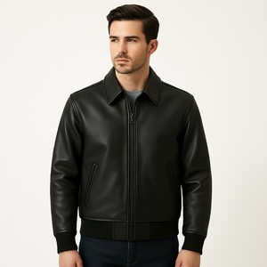 Nueva moda estilo Casual hecho en Pakistán marrón claro lavado algodón forro cuero calidad Biker Street Casual chaqueta para hombres - Product Image 1