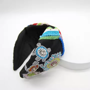 Fashion Beaded Fabric Embroidery <b>Hair</b> <b>Band</b> From India Md Handicraft Multi Color <b>Hair</b> <b>Band</b> for Women and Girls - Product Image 3