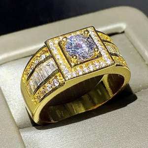 5.00 Carat Ice out Round & Baguette Cut Diamond VVS Moissanite Hip Hop Jewelry Bague de fiançailles pour hommes en argent sterling 925 - Product Image 4