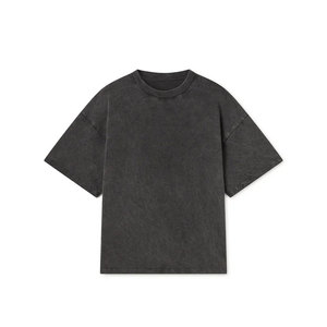 Streetwear surdimensionné en coton pour hommes, t-shirt vierge à col ras du cou et épaules tombantes, poids lourd 300GSM pour hommes - Product Image 5