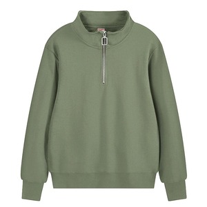 Pull-over quart de fermeture éclair pour hommes en molleton épais polyester/coton Premium Street Style OEM ODM Custom Embroidery Factory Direct - Product Image 3