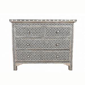 Décor à la maison artisanat fait à la main os/vadrouille incrustation en bois moderne motif floral coffre de 7 tiroirs table bois et os incrustation résine - Product Image 1