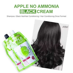 Tinte para el Cabello Negro de 500 ml, Crema Herbal de Manzana de Larga Duración para Uso Doméstico, Cobertura de Canas en 5 Minutos, Color Verde en Polvo - Product Image 2