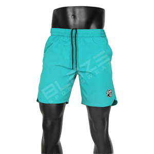 Pantalones cortos de entrenamiento de gimnasio ligeros para hombre, pantalones atléticos de secado rápido, bolsillos elásticos con cremallera, patrón sólido transpirable - Product Image 4