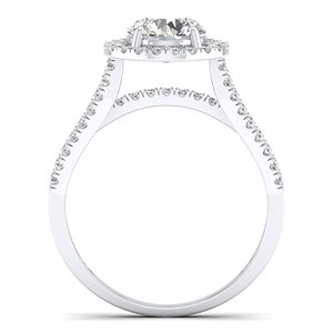 REYES Bague de mariage personnalisée de luxe en or blanc 14K plaqué rhodium HPHT diamant cultivé en laboratoire pour femmes Bijoux fins - Product Image 4