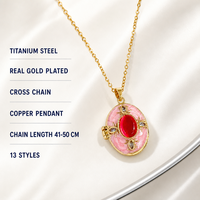 Collier médaillon photo en acier titane pour femme, plaqué or 18 carats, avec breloque ovale étoile en zircon, bijoux étanches, vente en gros