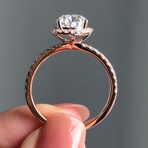 Anillo de diamante cultivado en laboratorio con corte de pera de 2,50 quilates, chapado en rodio clásico para compromiso, anillo fino de boda, oro rosa de 14K - Product Image 4