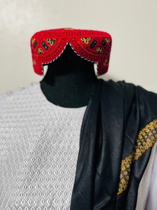 <b>Mens</b> Afghani Cultural Heritage Traditional Cap Handmade Formal Lace Embroidered Islamic Headwear with Custom Color & Logo - Product Image 2