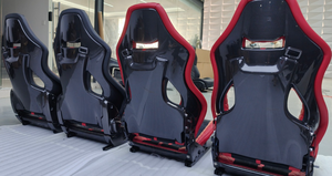 Asiento de Carreras Ajustable Popular, de Cuero Sintético de PVC, Fibra de Carbono y Fibra de Vidrio, Accesorios Interiores Traseros, Diseño Robusto - Product Image 2