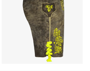 High Quality Bavarian <b>Slim</b> <b>Fit</b> Trousers for <b>Men</b> Genuine Goat Suede Leather Lederhosen in Octoberfest Style New Price 2025 - Product Image 4