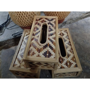 Portarrollos de Bambú Hecho a Mano, Ecológico, Cubierta de Caja de Pañuelos de Madera Natural, Logotipo Personalizado, Origen Bangladesh, para Hogar y Oficina - Product Image 1