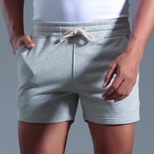 Pantalones cortos atléticos para correr en el gimnasio para hombre con bolsillos 100% algodón cristal sólido transpirable secado rápido cintura elástica entrenamiento Jogger Shorts - Product Image 4