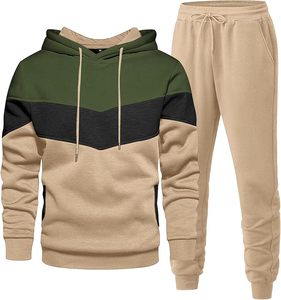 Chándal con capucha para hombre Conjunto de 2 piezas Sudadera con capucha informal atlética y conjunto de joggers Trajes de chándal - Product Image 1