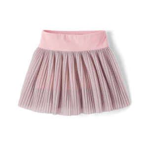 The Children's Place Jupe-short plissée en maille scintillante motif crème glacée fraise pour filles, bas de sport - Product Image 2