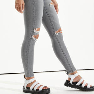 Nouveau design Meilleur arrivée Séchage rapide pour femmes Pantalon jean vieilli Taille régulière Prix bas Tissu confortable pour femmes Jeans - Product Image 4