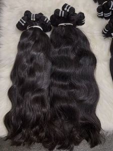 Trame de cheveux humains bruts d'origine vietnamienne de haute qualité non traitée Extensions frontales ondulées naturelles à double tirage 100g - Product Image 3