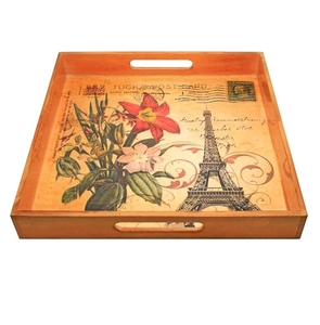 <b>Wooden</b> Printed Serving Tray Best Quality With Unique Printed Natural <b>Wooden</b> Serving Tray 3 Different Size Hot <b>Sale</b> - Product Image 2