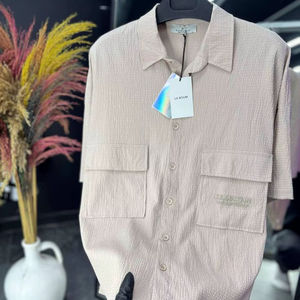 Camisa de lino a rayas para hombre, informal, de manga larga, con botones, ropa de playa de verano, ligera y transpirable - Product Image 1