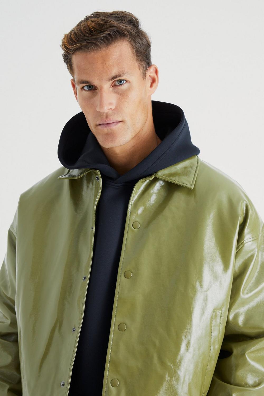 ジャケット・アウター olive ZARA Outwear Olive Green Faux Suede Belted Moto Biker Jacket