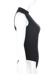 <b>Top</b> Quality Cotton Breathable One Piece Bodysuits Sleeveless Summer Casual Swimsuit Customize Design Swimwear Women's - Product Image 5