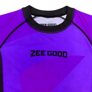 เสื้อแรชการ์ด OEM สั่งทำได้ ขายดี ยืดหยุ่นได้ พิมพ์ลายแบบซับลิเมชั่น ทรงทันสมัย คอกลม แขนสั้น ป้องกันรังสียูวี 50 ระบายอากาศได้ดี แห้งเร็ว - Product Image 3