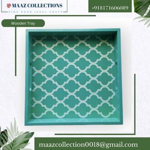 Fournisseur de gros en Inde Plateau de service carré moderne de qualité supérieure en bois MDF Tailles personnalisées - Product Image 2