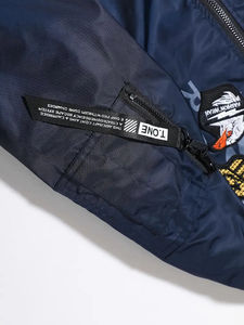 Chaqueta de bombardero de alta calidad hecha a medida para hombre, tela de lona de calidad de talla grande con chaqueta de alta visibilidad con logotipo para hombre - Product Image 2