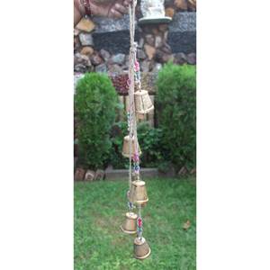 Décoration mobile suspendue rustique de style ferme vintage, 72 cm, clochettes de 72 cm de longueur, corde en jute pour ornement de jardin extérieur - Product Image 3
