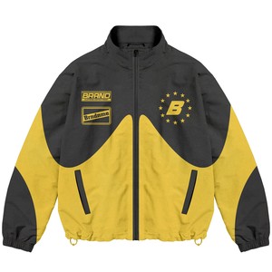 ชุดวอร์มแขนเสื้อสำหรับผู้ชายวัสดุไนล่อนกันลมสีเหลือง - Product Image 2